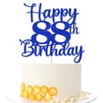 thumbnail image 1 of Topper para pastel Kaoenla Feliz 88.º cumpleaños azul con brillo, 1 of 8
