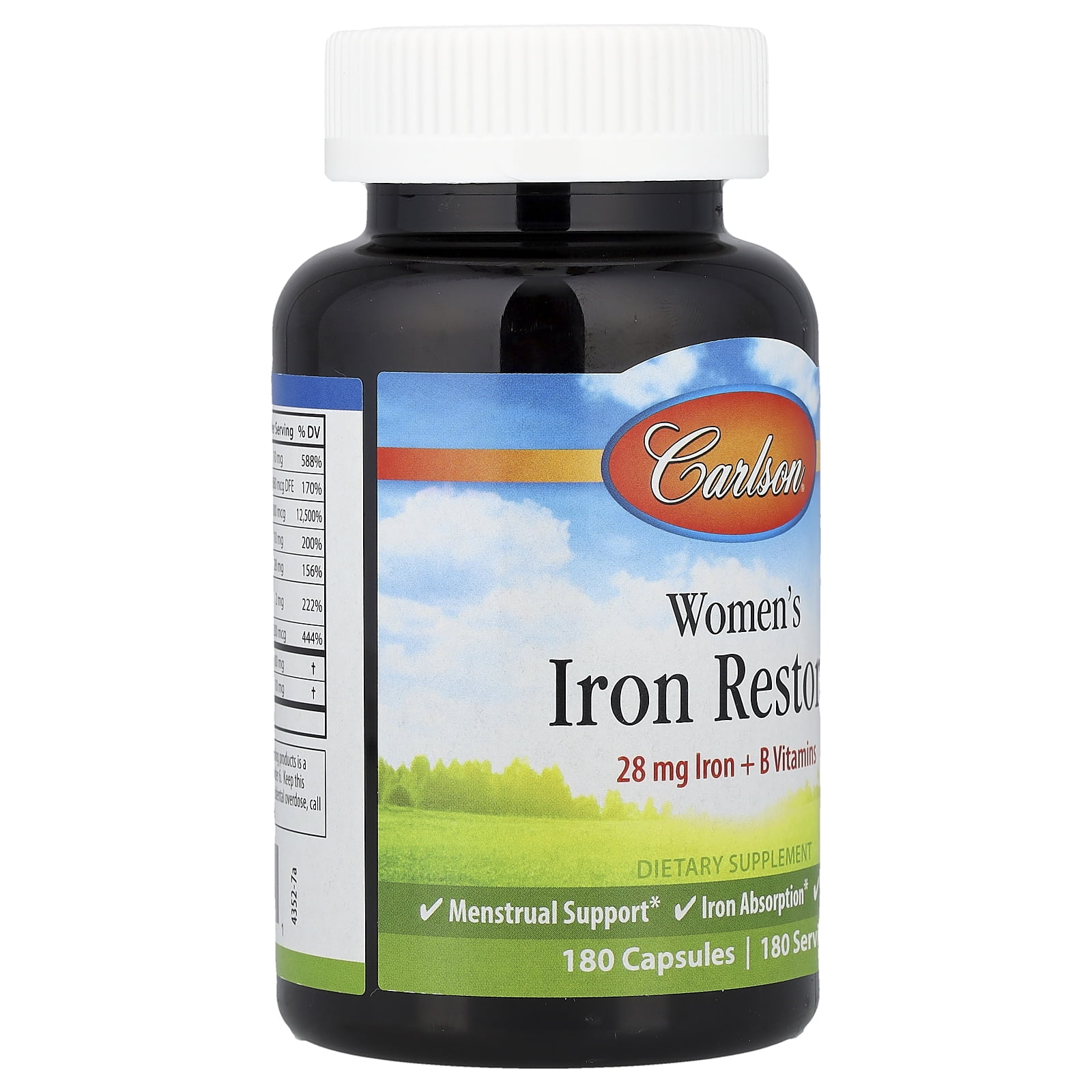Carlson Women's Iron Restore, 180 Capsules