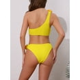 thumbnail image 3 of DARING DIVA Women's Floral One Shoulder Bikini Set Large Yellow, 3 of 6