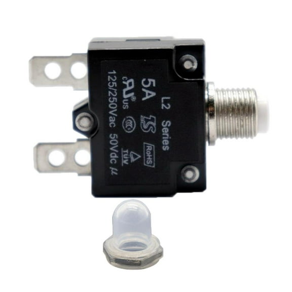 5 Amp Circuit Breaker Push-Button Reset with connect quickly Terminals And Clear
