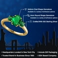 thumbnail image 2 of Gem Stone King 1.35 Ct Oval Green Nano Emerald 18K Yellow Gold Plated Silver Ring, 2 of 6