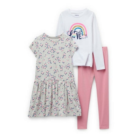 

Limited Too Toddler Girls Top Dress and Leggings Outfit Set 3-Piece Sizes 2T-4T