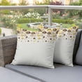 thumbnail image 4 of Spring Flowers Pillow Covers 2 Pack Watercolor Yellow Brown Khaki Flowers Beige Background Pillowcase Waterproof Outdoor Throw Pillow Cover for Patio Garden Square Cushion 24”x24”, 4 of 9