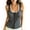 Black-1, variant on AhaOh Women's Lingerie Lace Trim Solid Sleeveless Scoop Neck Built-In Bra Ruffle Trim Lace Button Down Tank Sleepwear Free Size