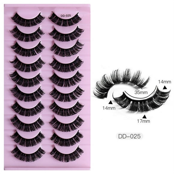 Pack de Pestañas 3D Esponjosas y Ligeras, 10 Pares con Banda Transparente para una Belleza Diaria sin Esfuerzo