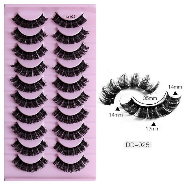 Pack de Pestañas 3D Esponjosas y Ligeras, 10 Pares con Banda Transparente para una Belleza Diaria sin Esfuerzo