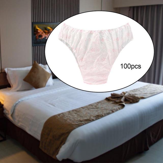 Calzoncillos de 100 Uds., cintura elástica, suaves, ajustables, prácticos, cómodos para viajes, hoteles, negocios con flor Salvador ropa interior bragas