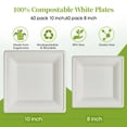 thumbnail image 2 of Platos de papel compostables EcoliPak 120, paquete de 25 cm y 20 cm, 2 of 7