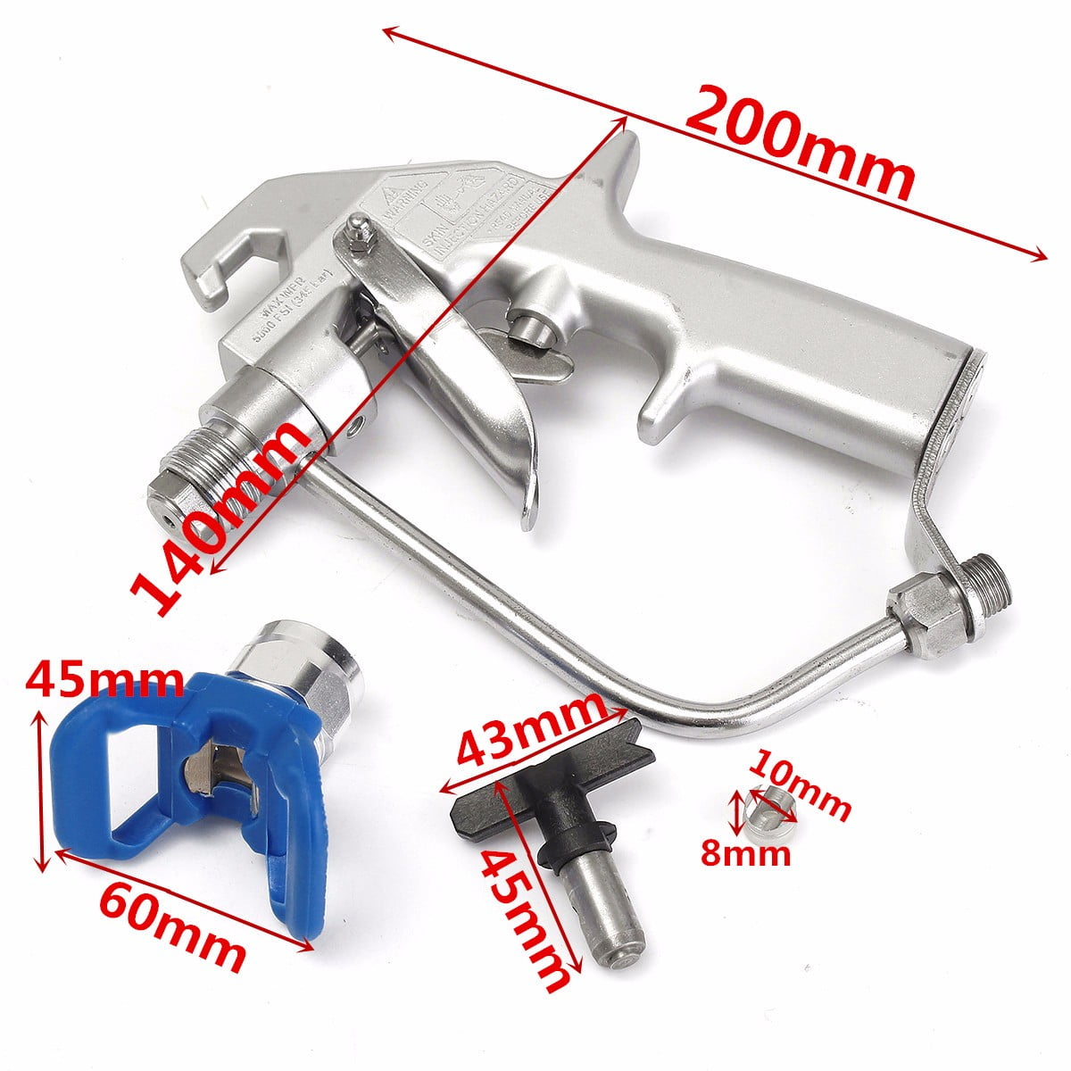 5000PSI 345 Bar High Pressure Airless Paint Spray Gun 517 Tip For