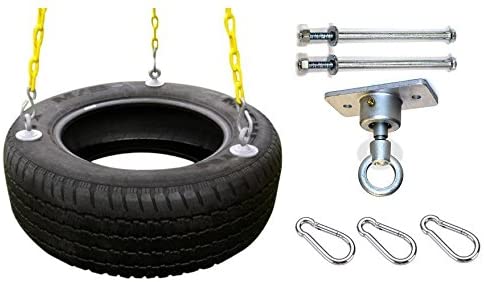 Yellow and Swivel Gorilla Playsets 04-0015-Y/Y 360° Turbo Tire Swing with Plastic Coated Chains Spring Clips Yellow and Swivel Gorilla Playsets 04-0015-Y/Y 360° Turbo Tire Swing with Plastic Coated Chains Spring Clips