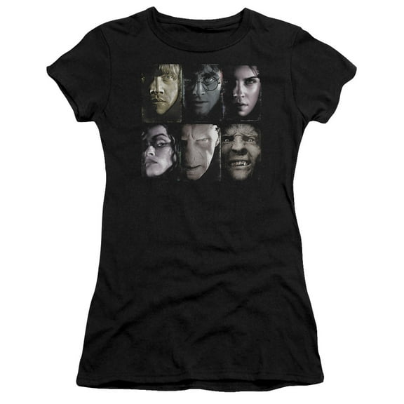 Harry Potter Horizontal HeadS/S S Junior Women's T-Shirt Sheer Black