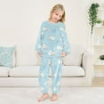thumbnail image 5 of Fluffy Pajamas Set Fuzzy Winter Warm Pj Sets Pullover Tops and Long Pants Cute Fish Pattern Large, 5 of 8