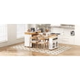 thumbnail image 4 of TREXM Extendable Dining Table - Kitchen Island with Storage & Rollers (Natural/Creamy White), 4 of 8