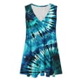 thumbnail image 2 of RQYYD Casual Dresses for Women 2024 Ruffle v Neck Loose Fit Knee Length Dresses Solid Color/Tie Dye Short Sleeve Ruched Mini Dresses, 2 of 5