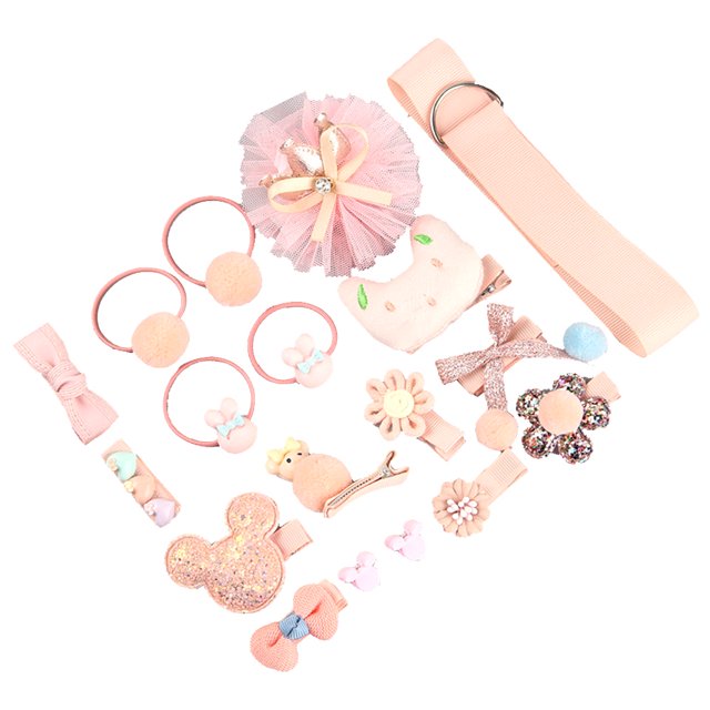Juego de 18 Accesorios para Cabello Infantil, Adornos Divertidos y Encantadores para Niñas Pequeñas, Incluye Clips y Diademas, Modelo 5947# Nieve.