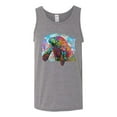 thumbnail image 2 of Wild Bobby Rainbow Painted Manatee Dean Russo Design Animal Lover Men Tank Top, Heather Grey, Small, 2 of 6
