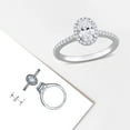 thumbnail image 6 of Created Forever Women's 1 CT Oval & Round - cut Lab-Created Diamond 14kt White Gold Halo Engagement Ring, 6 of 9