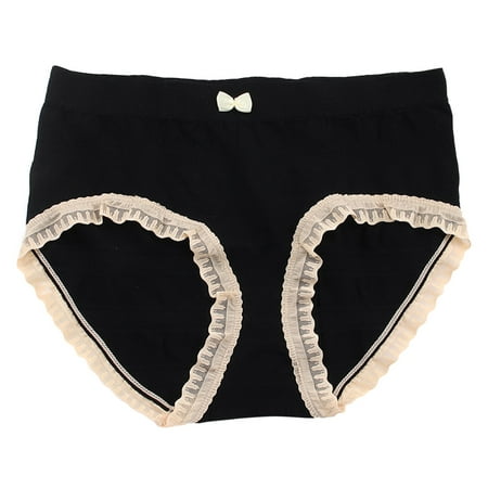 

BSDHBS Women s Panties Cotton Panties Gift forWomens Underpants Lace Panties Underwear Panties Bikini Solid Womens Briefs Knickers Black Size M