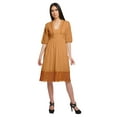 thumbnail image 1 of Moomaya Robe à Manches Courtes pour Femmes Robe de Soirée en Coton Imprimé Tenue Décontractée, 1 of 4