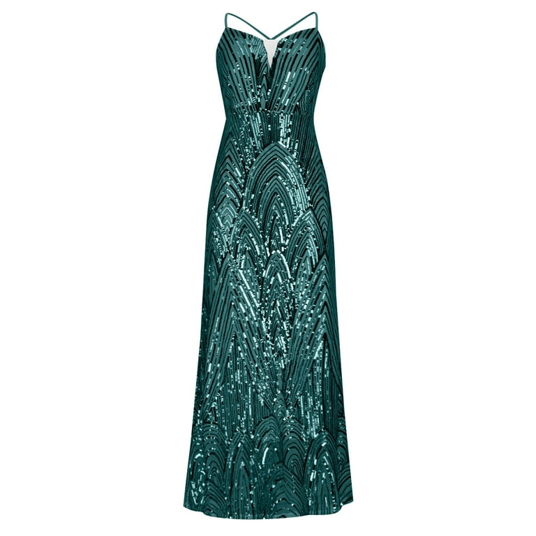 Evening Gowns for Women Backless Lace up Sequins Strap Fishtail 1920s  Gatsby Maxi Elegant Prom Ball Formal Dress - Walmart.com