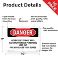thumbnail image 2 of Herbicide Storage Area OSHA Danger Aluminum Sign 10 Inch x 7 Inch - 10 Pack, 2 of 8