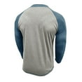 thumbnail image 5 of Donemore Men's Color Block Button-Up Long Sleeve Raglan T-Shirt Knit Cotton Casual Top, 5 of 6