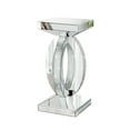 thumbnail image 4 of Silver Mirrored End Table with Crystal Inlay, Modern Side Accent Table, Small Mirrored Coffee Table for Living Room, Bedroom 12"x12"x24", 4 of 6