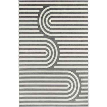 Loomaknoti Terrace Tropic Sedvick 6' x 9' Geometric Indoor/Outdoor Area Rug , Gray/White