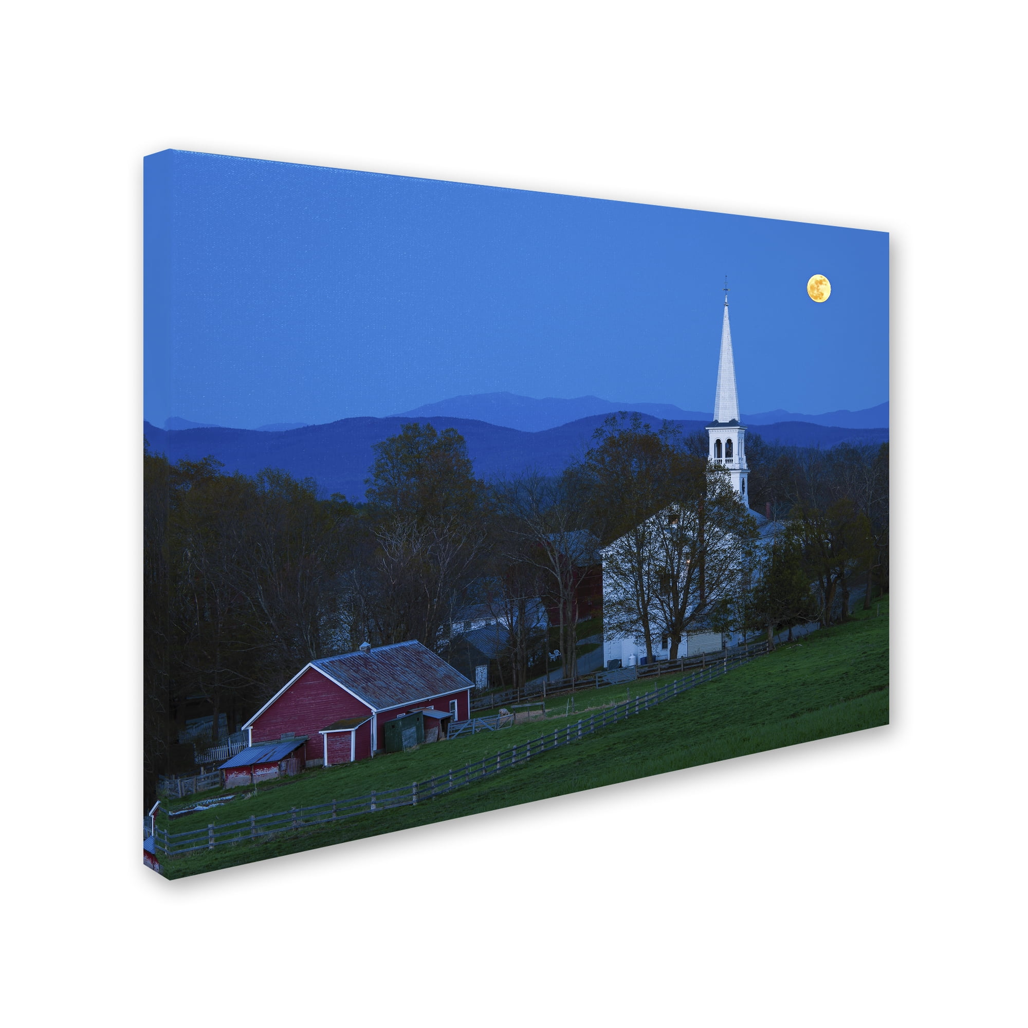 Trademark Fine Art "Moonrise at Peacham" Canvas Art by Michael Blanchette Photography
