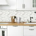 thumbnail image 4 of Clearance! Thicker Design Peel And Stick Adhesive Stick On Tile Backsplash For Kitchen And Bathroom Beige & White 12”×12” 1 Sheets, 4 of 8