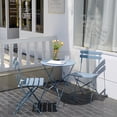 thumbnail image 3 of Bistro Table Set, Outdoor Furniture Bistro Sets,3 Piece Patio Set of Foldable Bistro Chairs and Table,Blue, 3 of 7