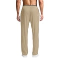 thumbnail image 6 of cfhntfmh Mens Running Pants Lightweight Straight Leg Drawstring Pants with Pockets Elastic Waisted Workout Pants (Khaki,X-Large), 6 of 6
