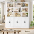 thumbnail image 4 of Homfa 70″ Tall Bookshelf and Bookcase with Cabinets, 63'' Wide Triple Row Display Shelves, 15 Cubes 5-Tiers Large Bookcase for Living Room Home Office, White, 4 of 7