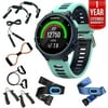 Garmin Forerunner 735XT GPS Running Watch Tri-Bundle - Midnight Blue (010-01614-04) + 7-in-1 Total Resistance Fitness Kit + 1 Year Extended Warranty