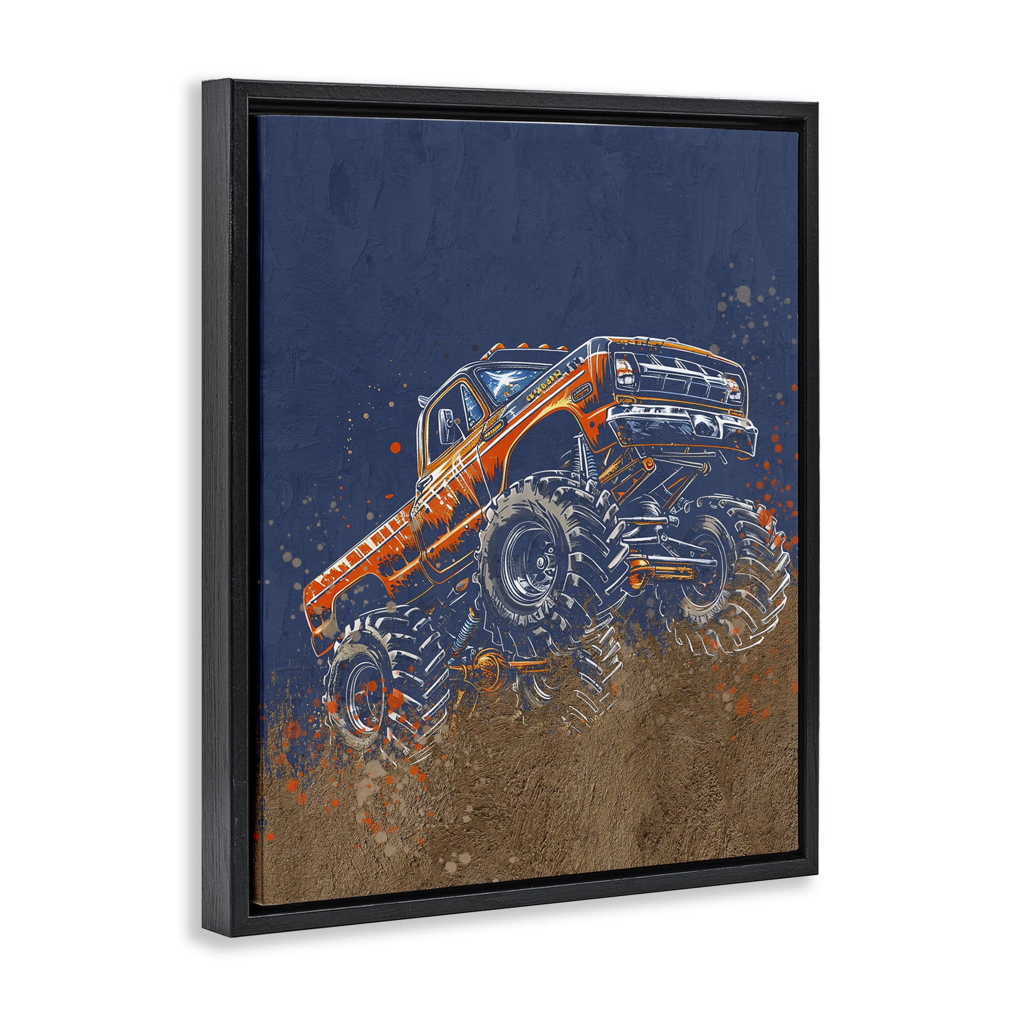 My Jam Monster Truck Black Framed Floater Canvas Wall Art, design by Kim Allen