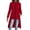 A154-Red, variant on Womens Hooded Long Length Sweatshirt Coat Full Zip Loose Fit Slit Dual Side Pockets Soft Breathable Casual Outerwear Jacket