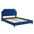 thumbnail image 3 of Modway Sienna Performance Velvet Queen Platform Bed in Navy, 3 of 10