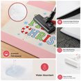 thumbnail image 3 of Merry Christmas Washable Round Area Rug 3 ft, Boho Cute Santa Face Stars Beige Pink Soft Non‑Slip Rugs Stain Repellent Indoor Mats for Entryway, Bathroom, Bedside, Hallway Nook, 3 of 9