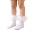 thumbnail image 2 of CHCNHAC Girls Dance Socks with Lace Trim, Shiny Ballet Ankle Socks for Kids, Soft Cotton Princess Ruffle Socks for Dance Class Performance Party Gift Ages 8-10, 2 of 4