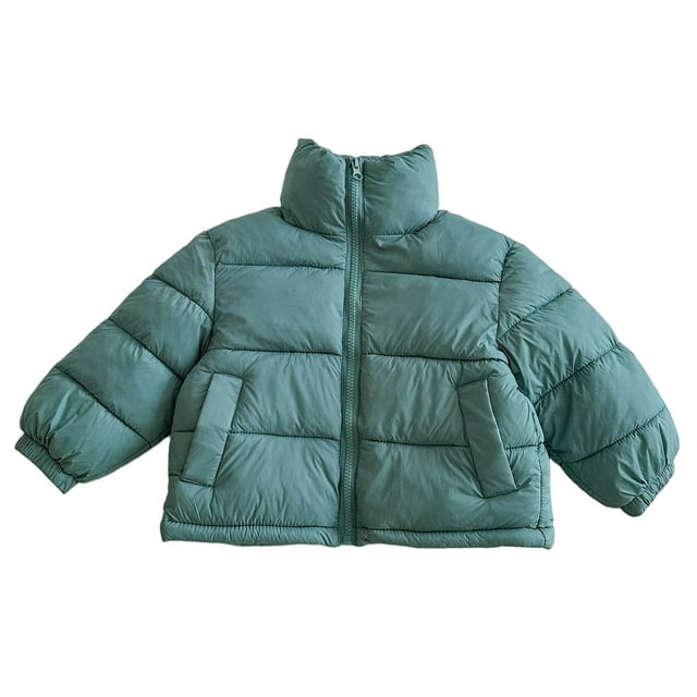 Fall Winterchildren's Long-Sleeved Stand-Collar Solid Breadcoat Padded Thickened Warm