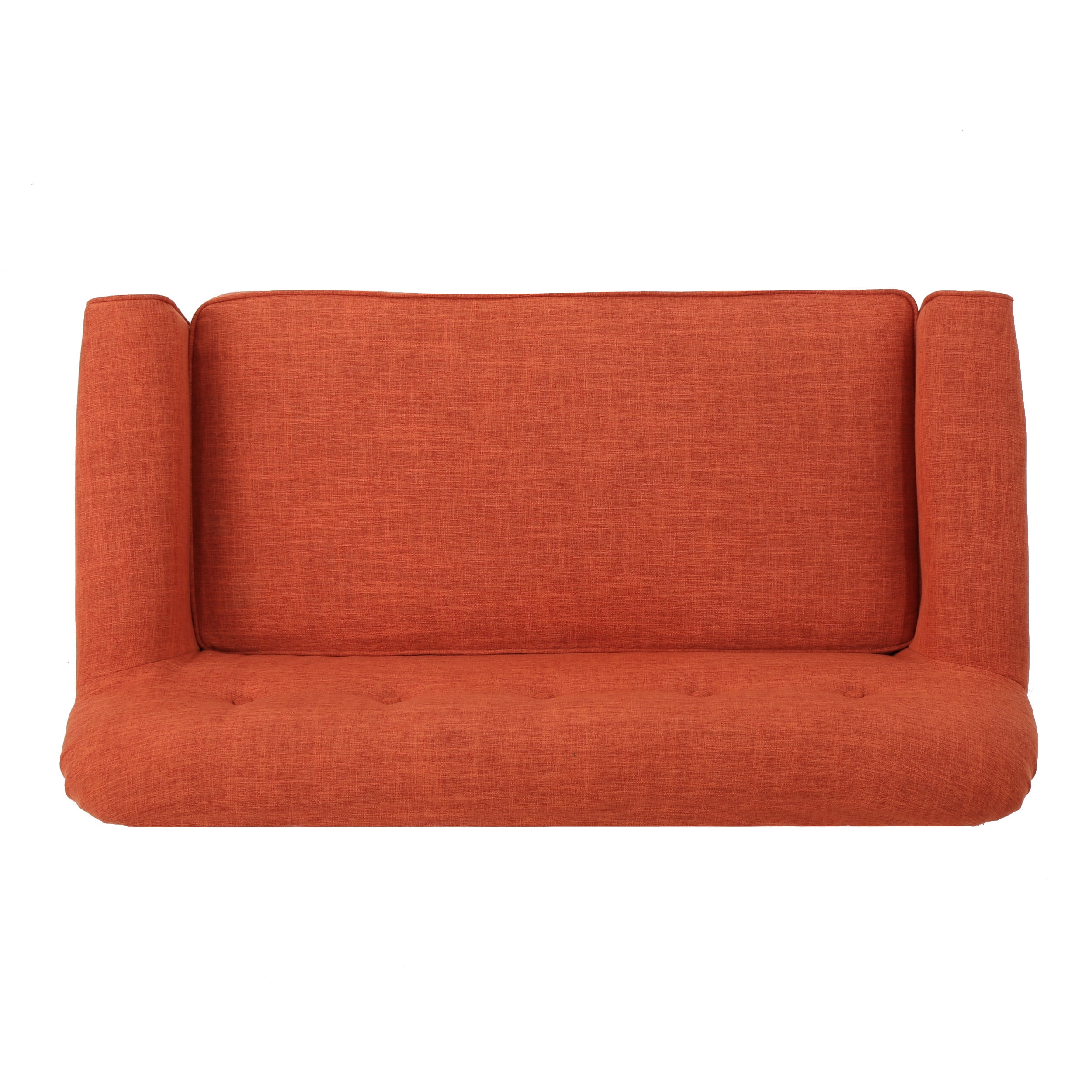 Mia Mid Century Modern Loveseat, Muted Orange
