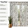 thumbnail image 5 of Vargottam Floral Vines Design Sheer Curtains for Tall Doors & Windows - Set of 2, 90", Grommet Top, Printed Georgette Light Filtering Panels for Home Decor, 5 of 9