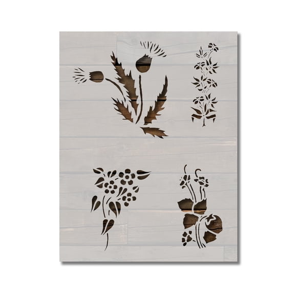 Flowers Floral Roses Flower Pattern Stencil Template Reusable 8.5 x 11 for Painting on Walls, Wood, Etc. By Stencilville