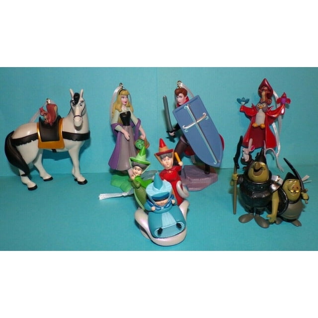 Disney Sleeping Beauty 6 Piece Artesian Ornament Set Prince Fairies