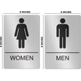 thumbnail image 6 of Assured Signs Restroom Sign for Wall | Bathroom Signs | 9 by 6" | Silver Acrylic | ADA Compliant with Braille | Includes Adhesives | Ideal for Office or Home, 6 of 7