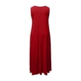 thumbnail image 5 of Laipiong Women's Summer Maxi Dresses Casual Sleeveless Solid Color Cami Dress with Side Pockets Loose Fit Flowy Stretchy Comfy Loose Sundress, 5 of 6