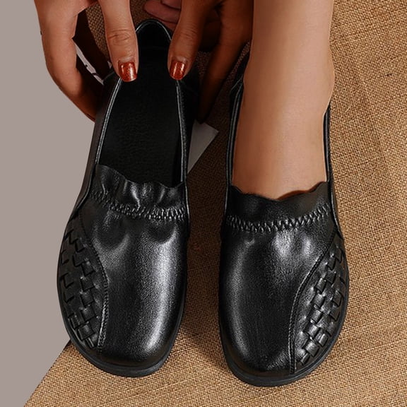 Vedolay Business Casual Shoes For Women Shoes for Women Breathable Flats Dressy Comfortable Loafers,Black 9