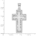 thumbnail image 2 of FJC Finejewelers 925 Sterling Silver Rhodium Plated Rope Edge Latin Cross Charm 21 mm, 2 of 6