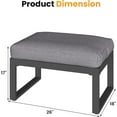 thumbnail image 6 of Mayincolor Aluminum Outdoor Patio Ottoman Set of 2, Outdoor Foot Stools with Thick Cushion, Small Seat Furniture for Porch Balcony Backyard, Grey, 6 of 6