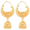thumbnail image 5 of Efulgenz Indian Bollywood Traditional Wedding Hoop Jhumka Jhumki Earrings Jewelry Set, 5 of 5
